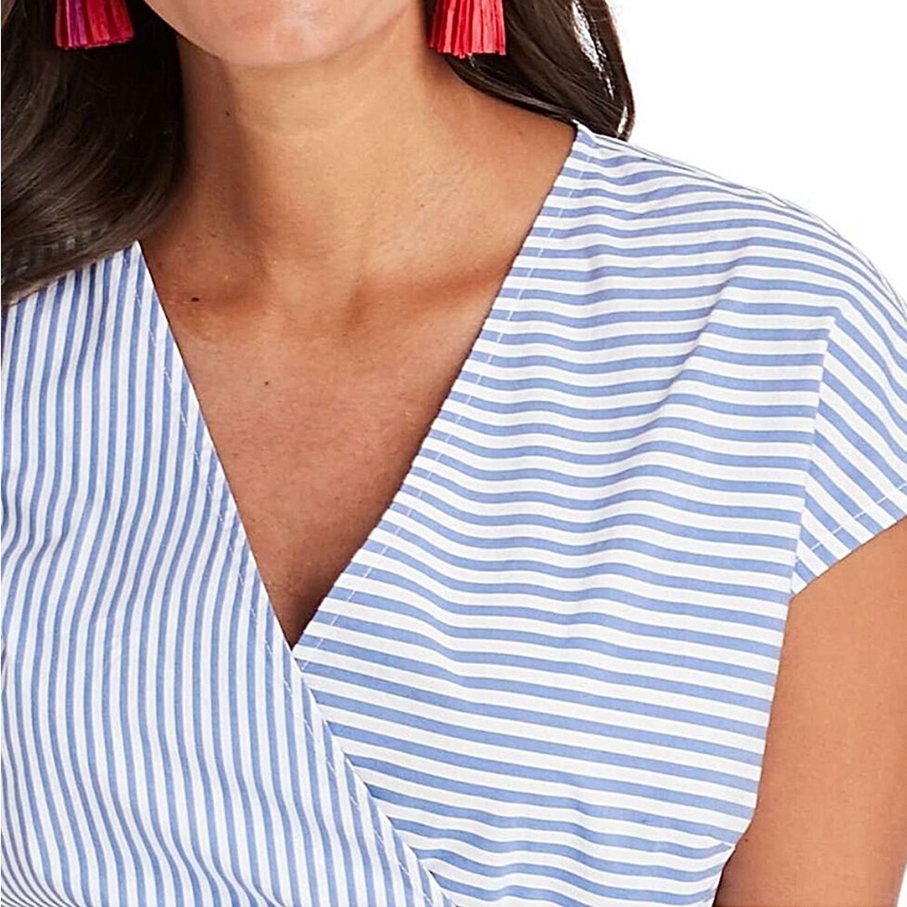 NEW Vineyard Vines Grier striped mixed wrap dress - Picture 4 of 10